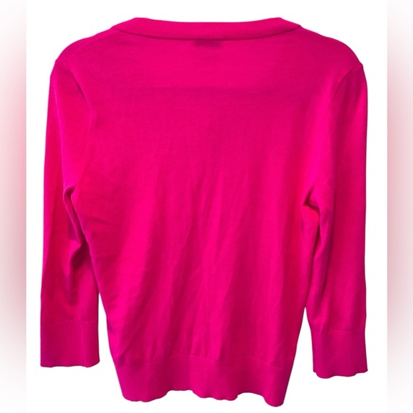 Kate Spade Rio Embellished Cardigan Sweater Pink Cotton Jeweled Button Small - Picture 2 of 11